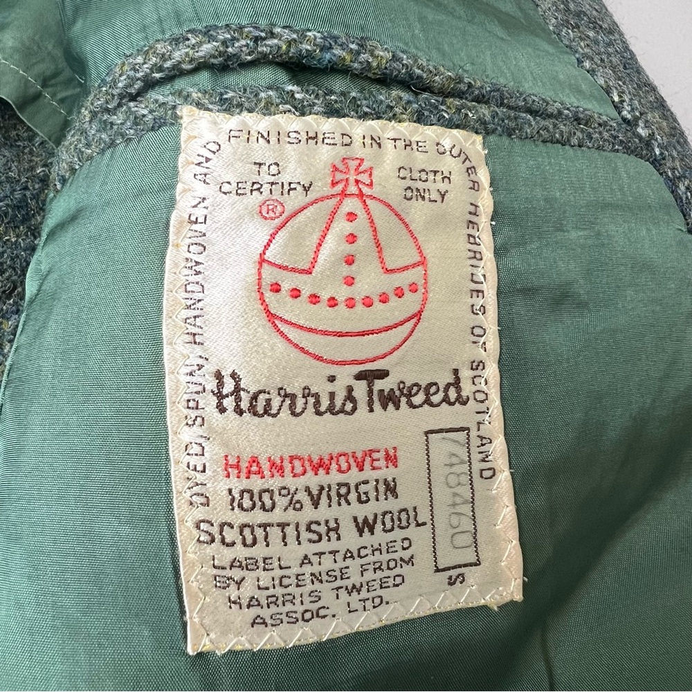Harris Tweed The Fieldston Green Scottish Virgin Wool Men’s 42 Sport Coat Blazer - Picture 9 of 13